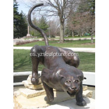 Estatua Animal de leopardo de bronce de tamaño de vida